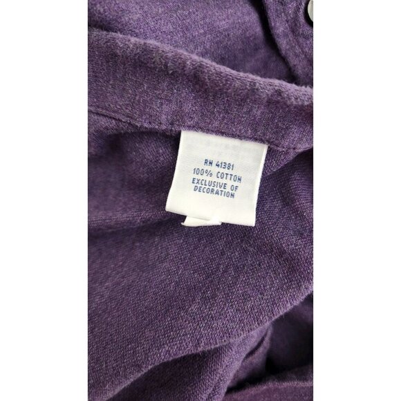 ✨️Polo Ralph Lauren Knit Dress Shirt  Long Sleeve Button Down Purple Cotton Sz L - Picture 9 of 9